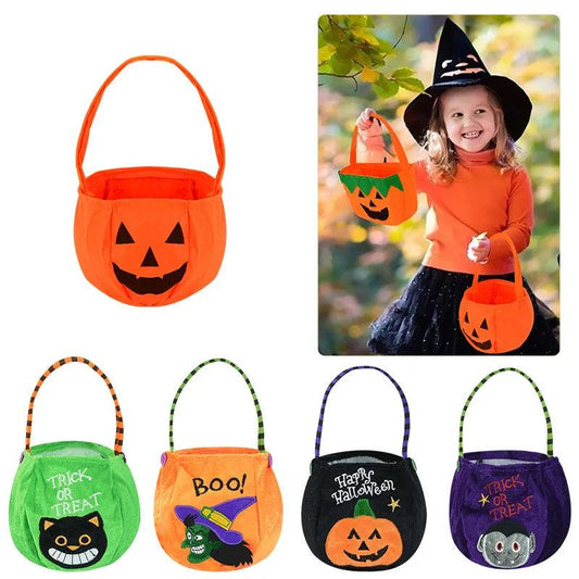 1pc Halloween Loot Party Kids Pumpkin Trick Or Treat Tote Bags  Candy Bag Halloween Candy Storage Bucket Portable Gift Basket