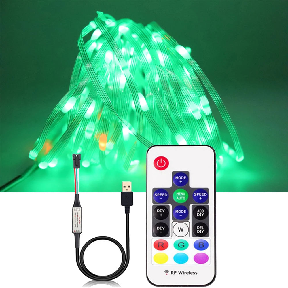 USB WS2812B LED String Christmas Lights WS2812 RGB Led Strip Bluetooth Music Full Color Addressable Individually DC5V