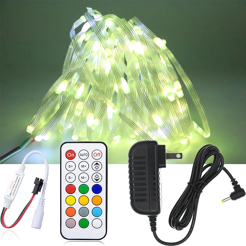 USB WS2812B LED String Christmas Lights WS2812 RGB Led Strip Bluetooth Music Full Color Addressable Individually DC5V