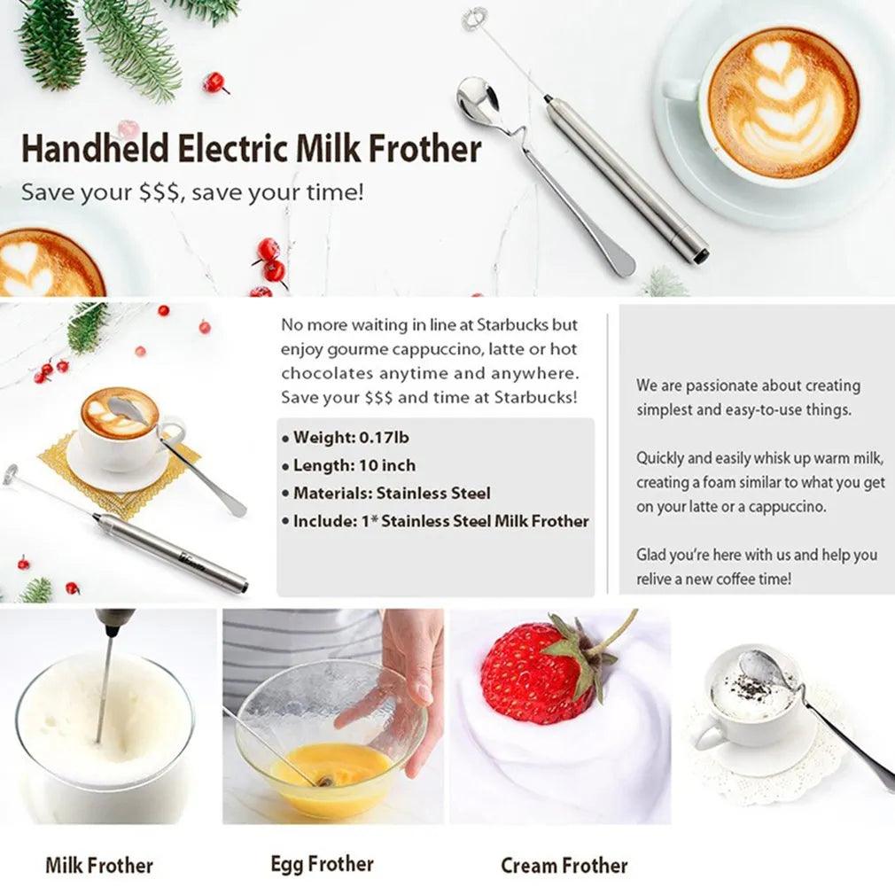 Electric Milk Frother Automatic Handheld Foam Maker for Egg Latte Cappuccino Hot Chocolate Matcha Home Kitchen Coffee Tool