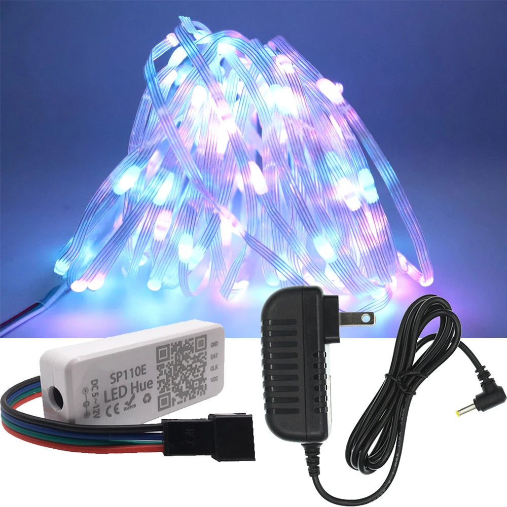 WS2812B Christmas Lights String WS2812 Addressable Individually IC Dreamcolor Led Strip Bluetooth Music Controller DC5V