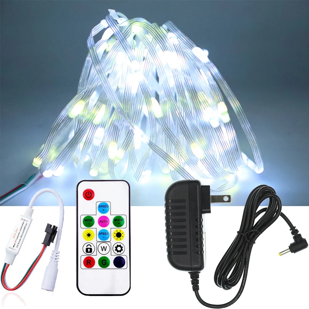 USB WS2812B LED String Christmas Lights WS2812 RGB Led Strip Bluetooth Music Full Color Addressable Individually DC5V