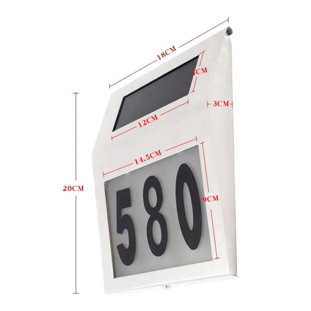 2023 Solar Lights Outdoor solar lamp House Number Sign Lighted LEDs Doorplate Number Light for Home Street solar garden light - DDD.MARKET