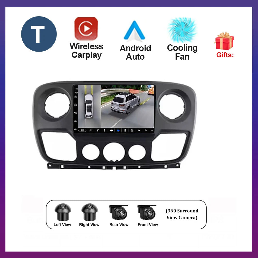 For Nissan NV400 For Opel Movano For Renault Master III 3 2010 - 2019 Android Auto Car Multimedia Radio Wireless Carplay GPS