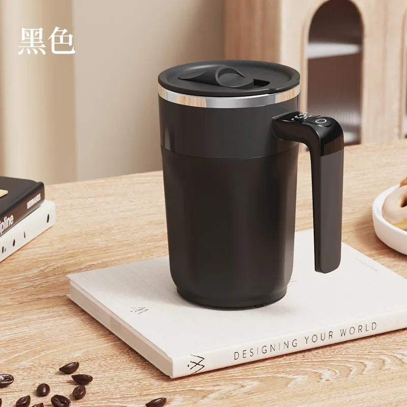 Stainless steel heating and cooling temperature control electric coffee stirring lazy portable automatic rotating cup