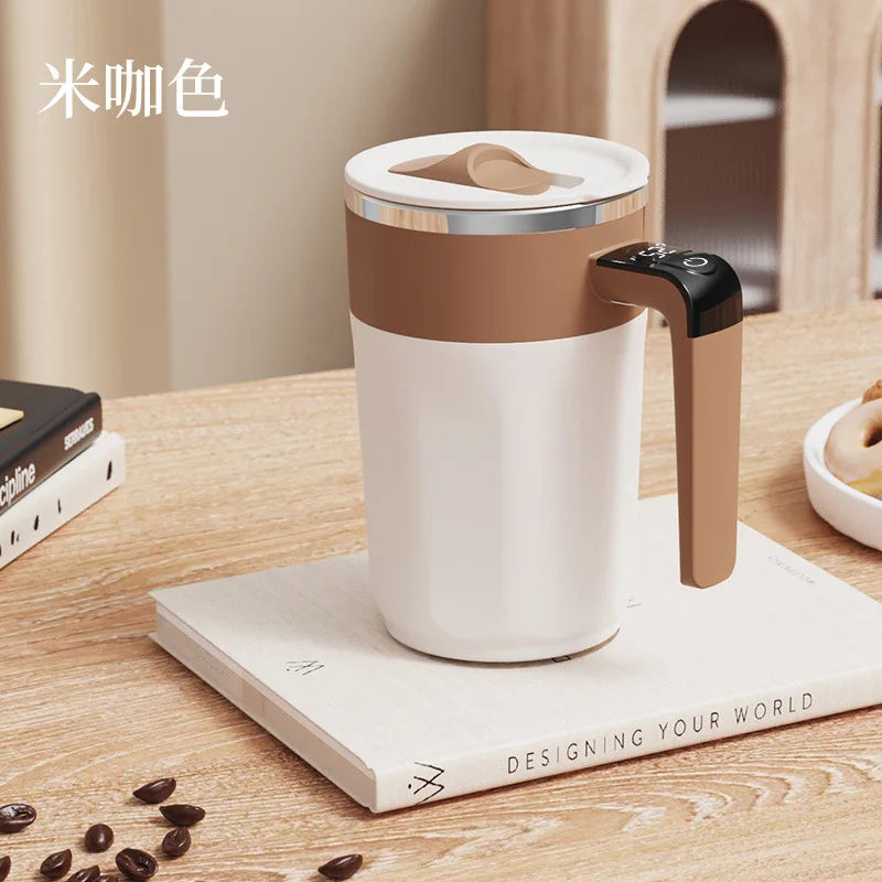 Stainless steel heating and cooling temperature control electric coffee stirring lazy portable automatic rotating cup