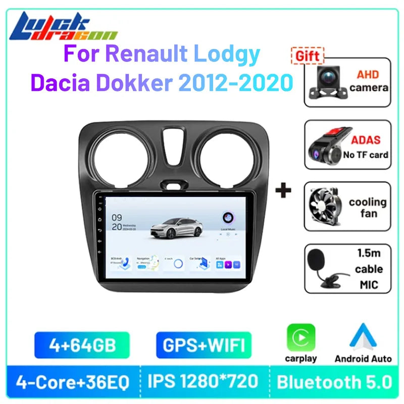 Car Radio For Renault Lodgy Dacia Dokker 2012-2020 Autoradio 8Core wifi gps Car Video Multimedia Automotive Carplay Android Auto