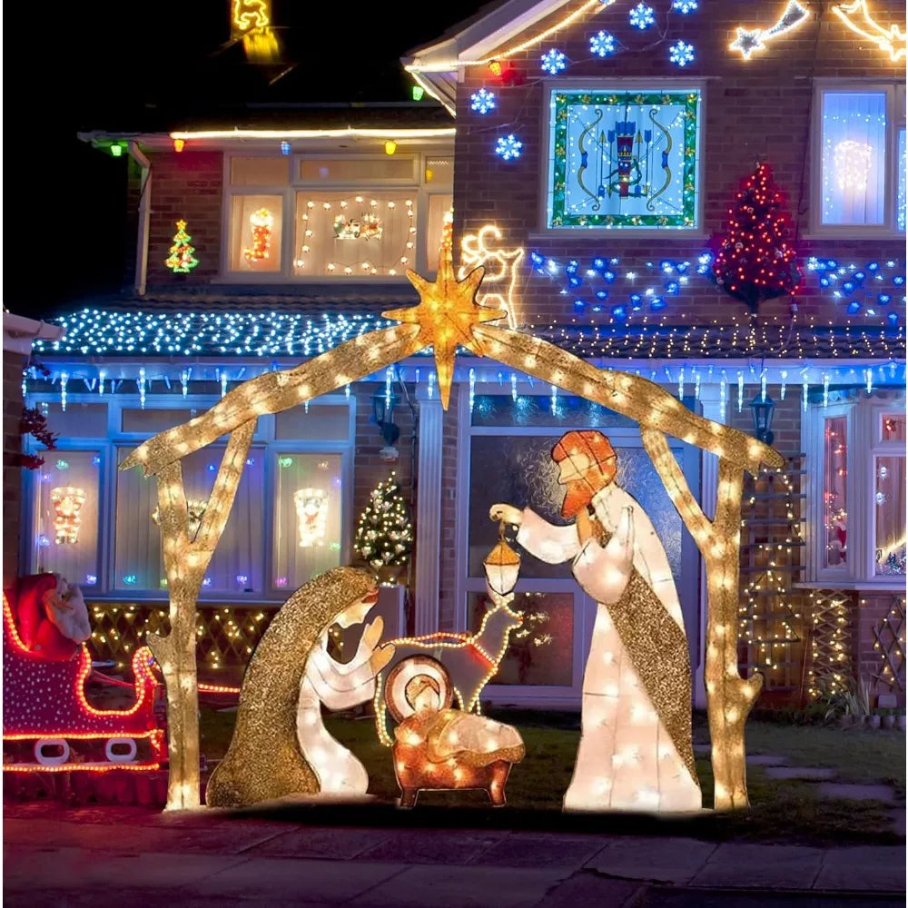 5FT Christmas Decorations Outdoor Christmas Scenes Holy Family Christmas Scenes 175 LED Lights  Decorations