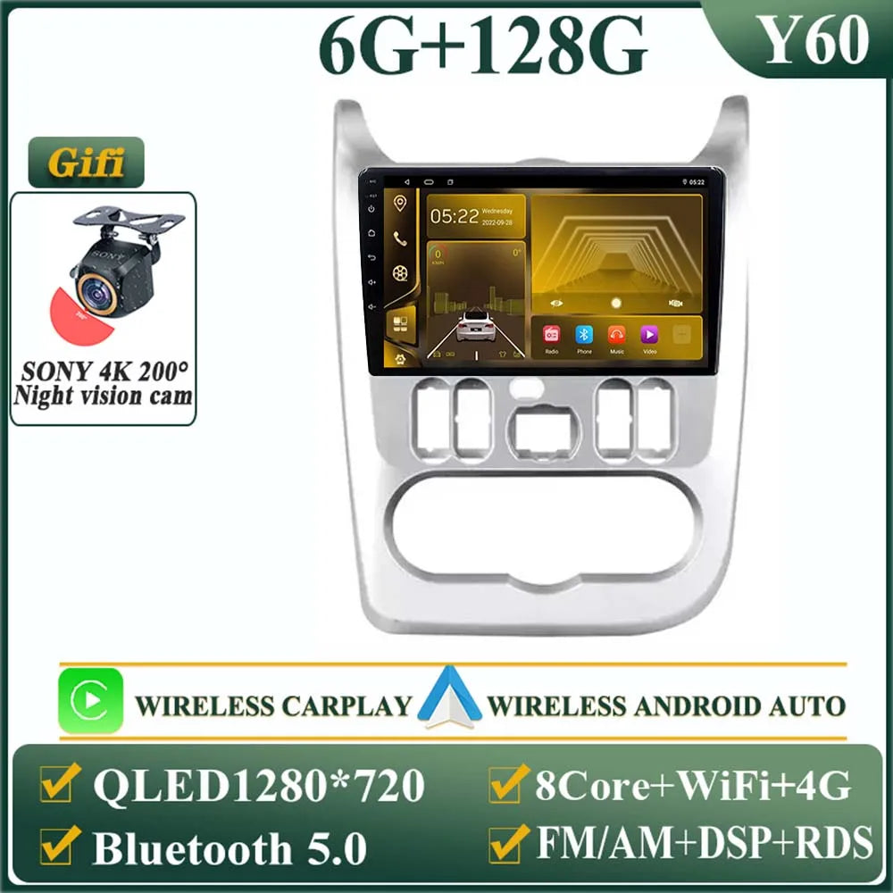 Android 12 For Renault Logan 1 Sandero 2009 - 2015 For Lada Largus Lergus 2012-2020 for Dacia Duster 2010-2017 Multimedia Screen