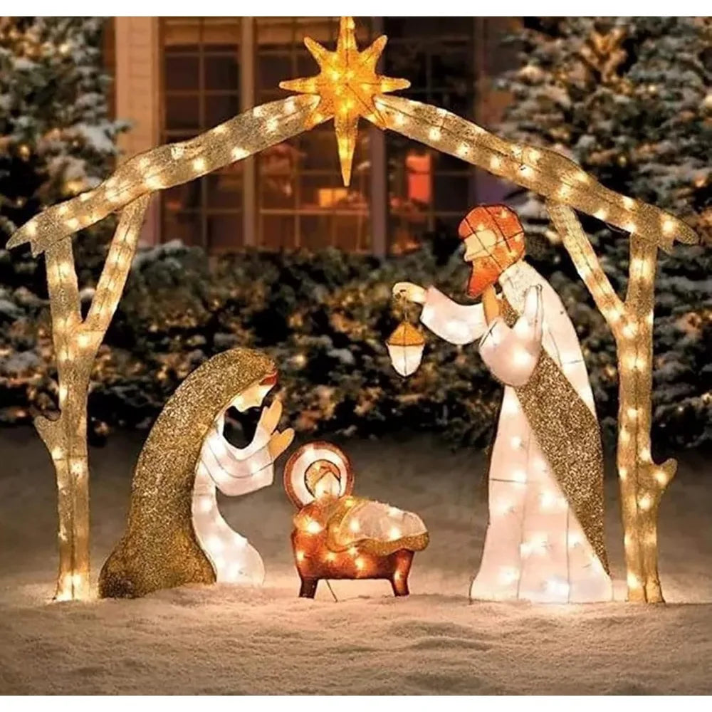 5FT Christmas Decorations Outdoor Christmas Scenes Holy Family Christmas Scenes 175 LED Lights  Decorations