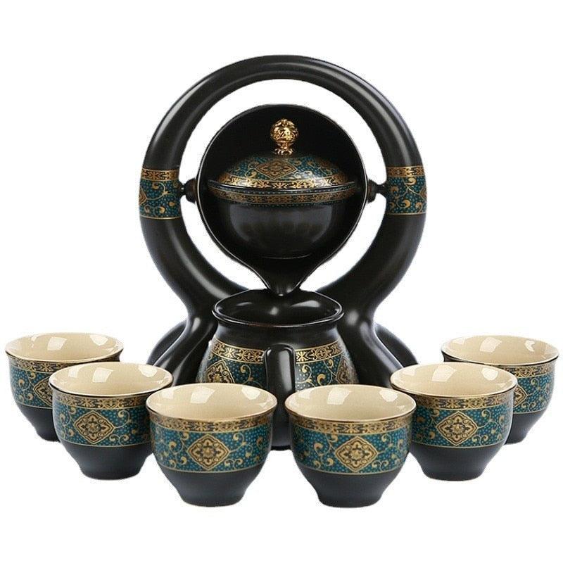 High-end matcha set Semi-automatic Tea Set Chinese Style ceramic  juego de te Ceramic Kungfu Teapot Living Room Office Tea Maker