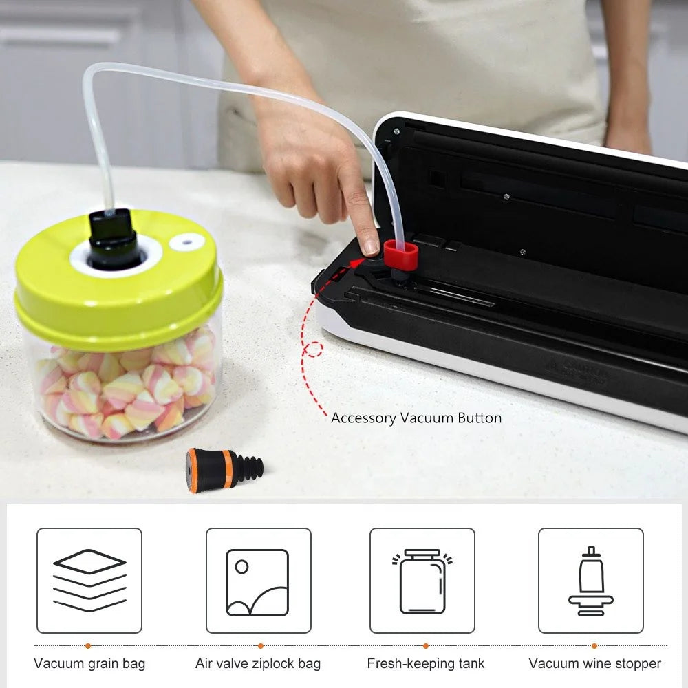 Hot Seller Electric Food Vacuum Sealing Machine  Bag Cutter Plastic Modes Vacuum Sealer