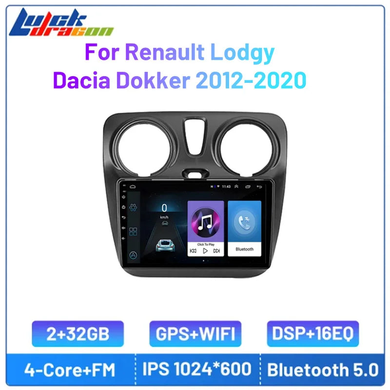 Car Radio For Renault Lodgy Dacia Dokker 2012-2020 Autoradio 8Core wifi gps Car Video Multimedia Automotive Carplay Android Auto