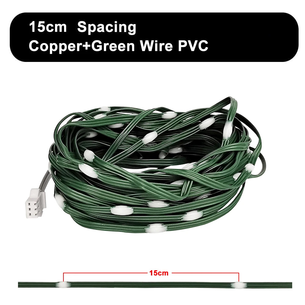 DC5V Addressable Individually WS2812B Led String 3Pin Green Transparent Wire 5050 RGB Christmas Lights Waterproof Decoration 25M