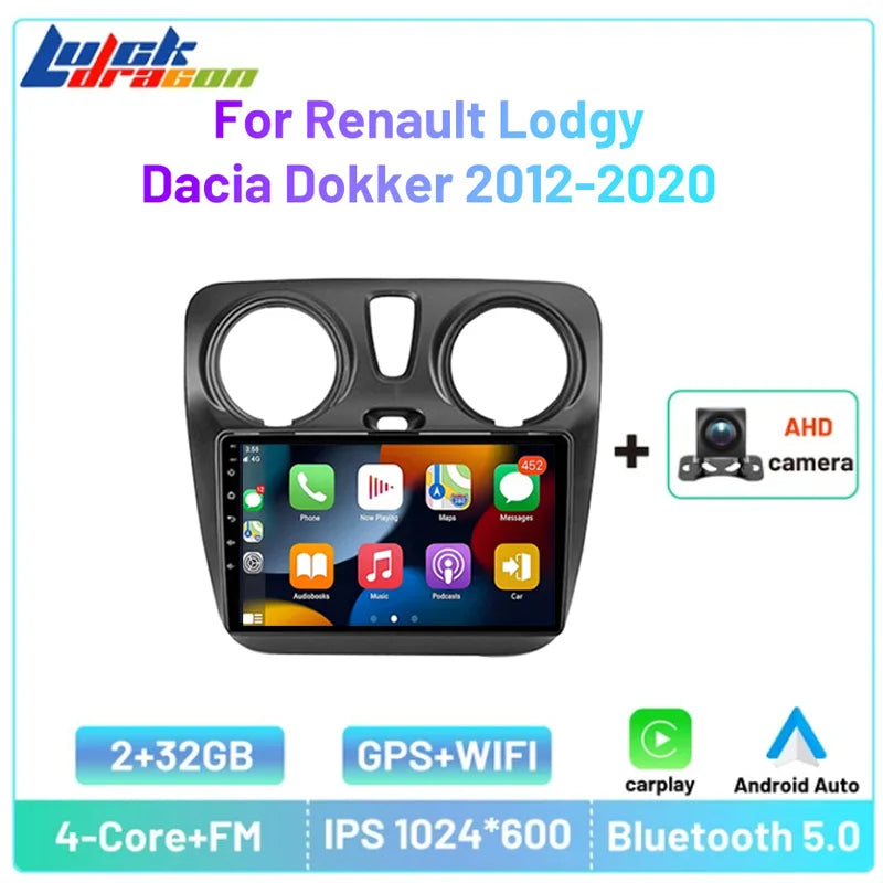 Car Radio For Renault Lodgy Dacia Dokker 2012-2020 Autoradio 8Core wifi gps Car Video Multimedia Automotive Carplay Android Auto