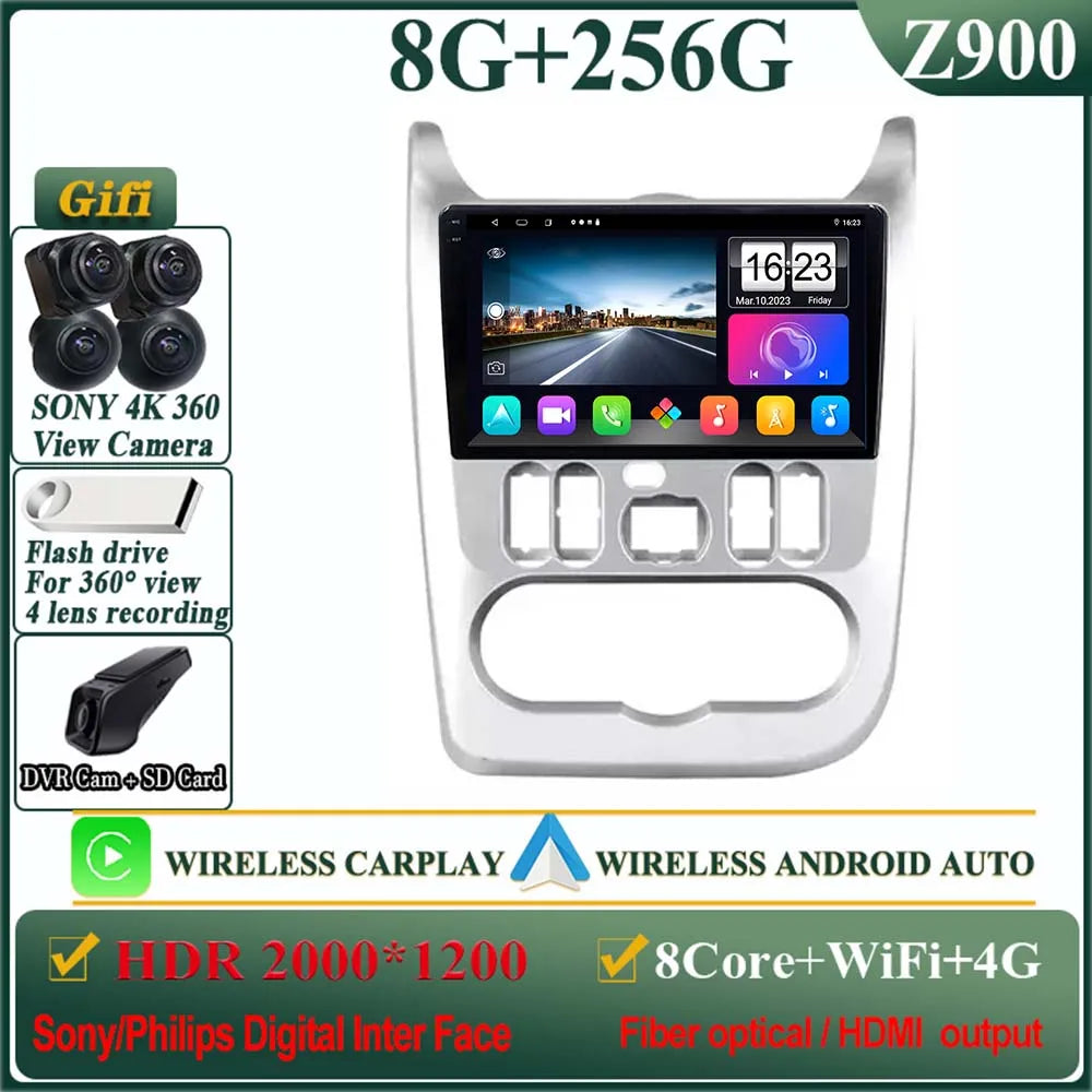 Android 12 For Renault Logan 1 Sandero 2009 - 2015 For Lada Largus Lergus 2012-2020 for Dacia Duster 2010-2017 Multimedia Screen