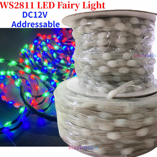 DC12V 1000-3000PCS Smart WS2811 LED Strip Light RGB Addressable 15/20/25/30/50/100mm Spacing Full Color IP67 for Christmas Decor