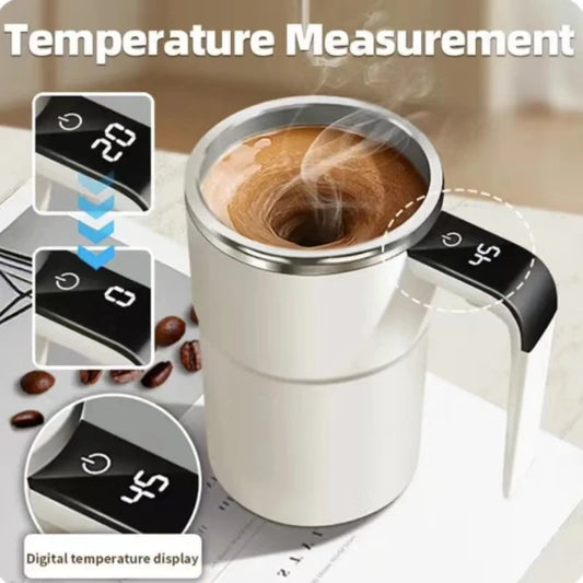 Intelligent Temperature Measurement, Magnetic Automatic Stirring Cup Electric Portable Coffee Cup Fitness Protein Shaking Cup