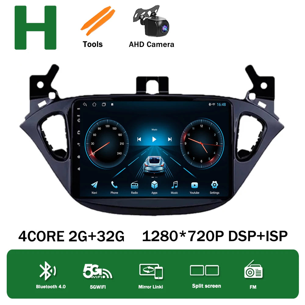 Android 13 for Opel Corsa E 2014 2015 2016 2017 2018 2019 Car Radio Multimedia Player Navigation GPS Auto Stereo Carplay 2 Din