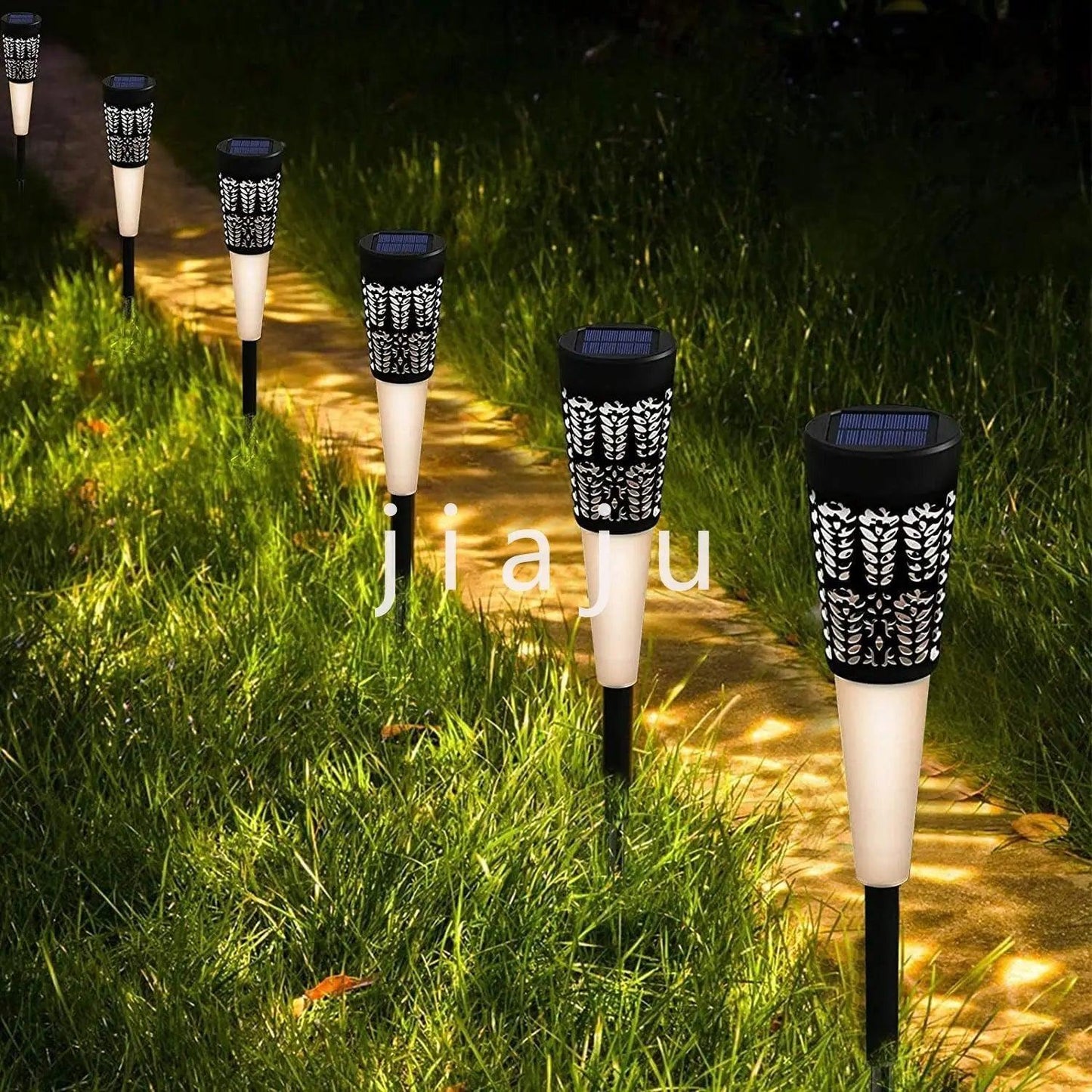 LED Solar Pathway Lights Warm White Outdoor Solar Lights Waterproof Solar Powered Lights for Yard Patio LED Christmas Decoration