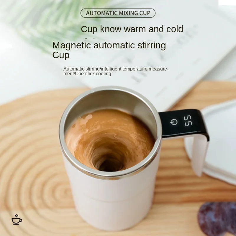 Intelligent Temperature Measurement, Magnetic Automatic Stirring Cup Electric Portable Coffee Cup Fitness Protein Shaking Cup