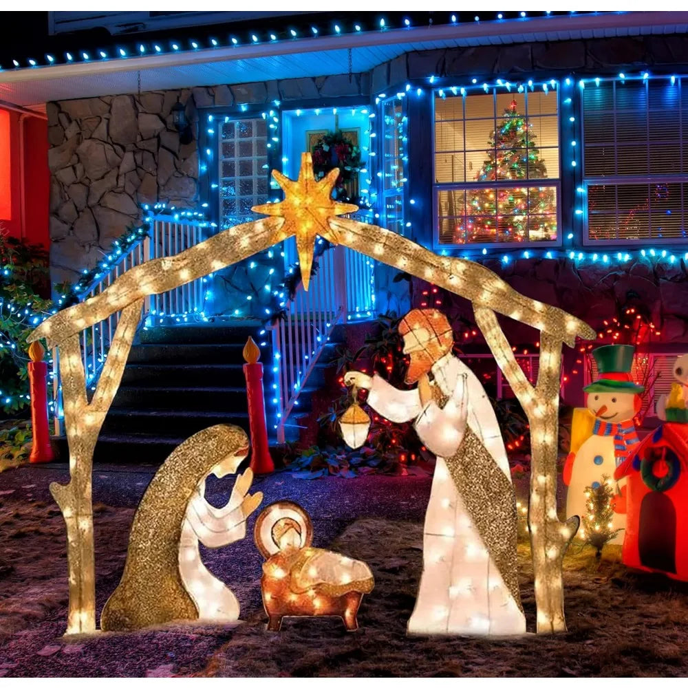 5FT Christmas Decorations Outdoor Christmas Scenes Holy Family Christmas Scenes 175 LED Lights  Decorations