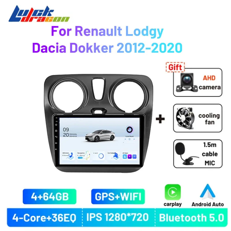 Car Radio For Renault Lodgy Dacia Dokker 2012-2020 Autoradio 8Core wifi gps Car Video Multimedia Automotive Carplay Android Auto