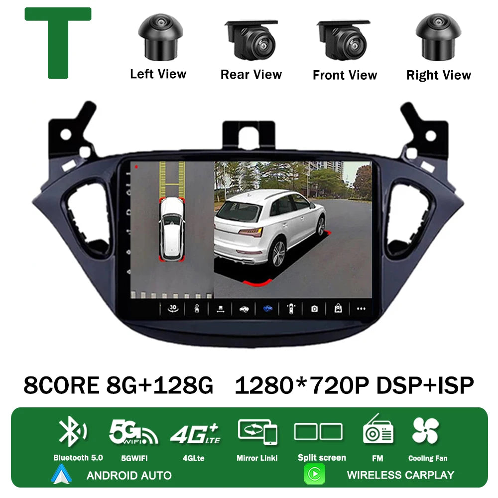 Android 13 for Opel Corsa E 2014 2015 2016 2017 2018 2019 Car Radio Multimedia Player Navigation GPS Auto Stereo Carplay 2 Din