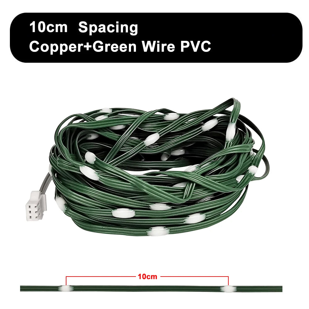 DC5V Addressable Individually WS2812B Led String 3Pin Green Transparent Wire 5050 RGB Christmas Lights Waterproof Decoration 25M