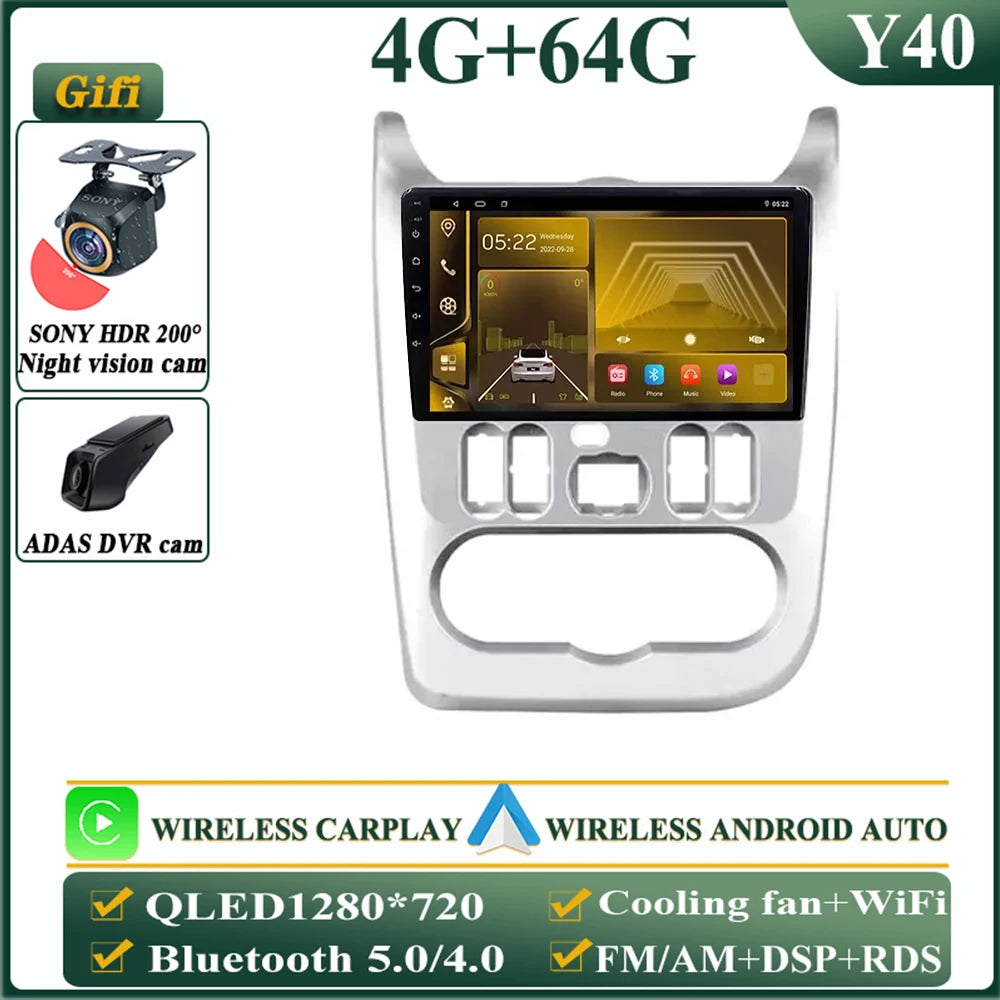 Android 12 For Renault Logan 1 Sandero 2009 - 2015 For Lada Largus Lergus 2012-2020 for Dacia Duster 2010-2017 Multimedia Screen