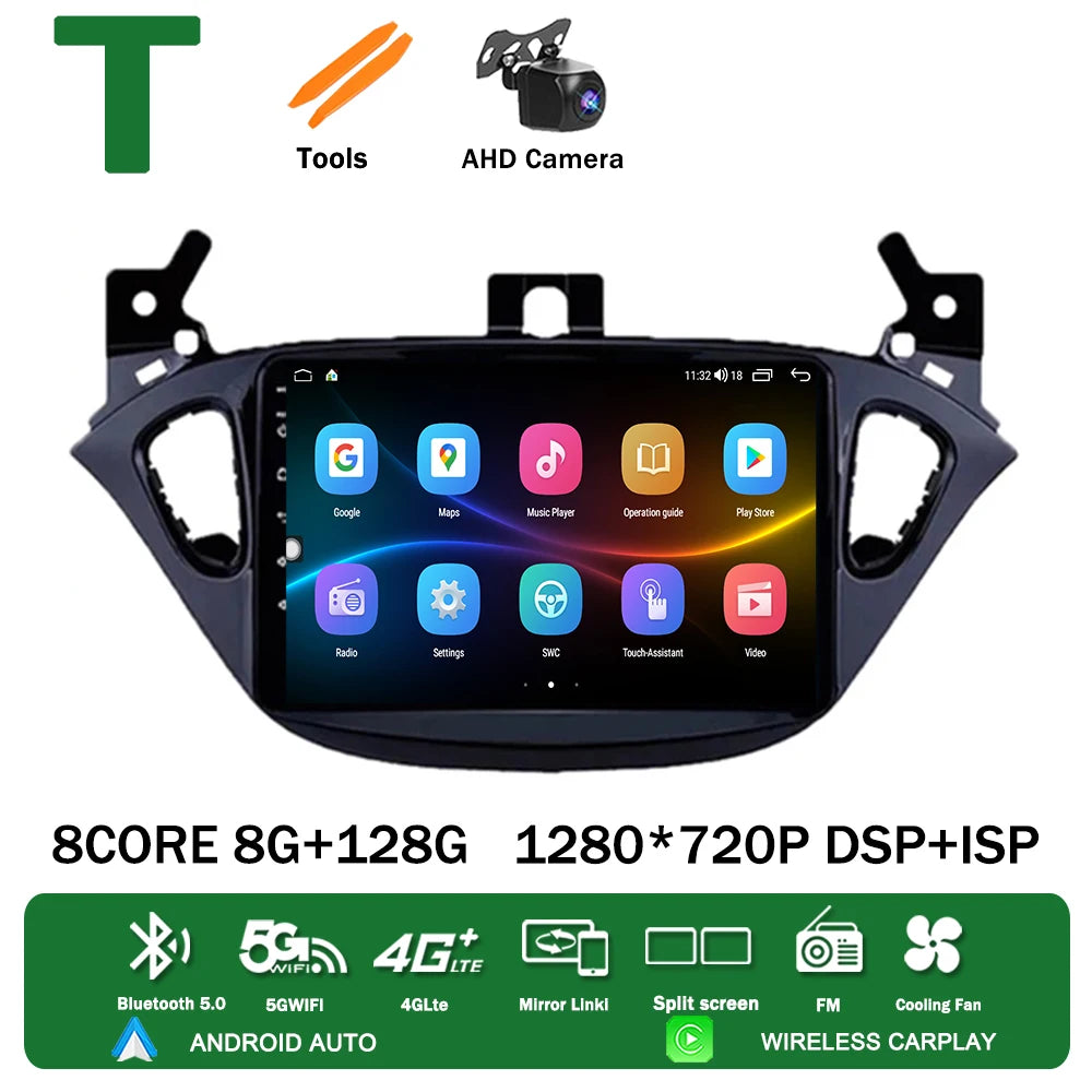 Android 13 for Opel Corsa E 2014 2015 2016 2017 2018 2019 Car Radio Multimedia Player Navigation GPS Auto Stereo Carplay 2 Din