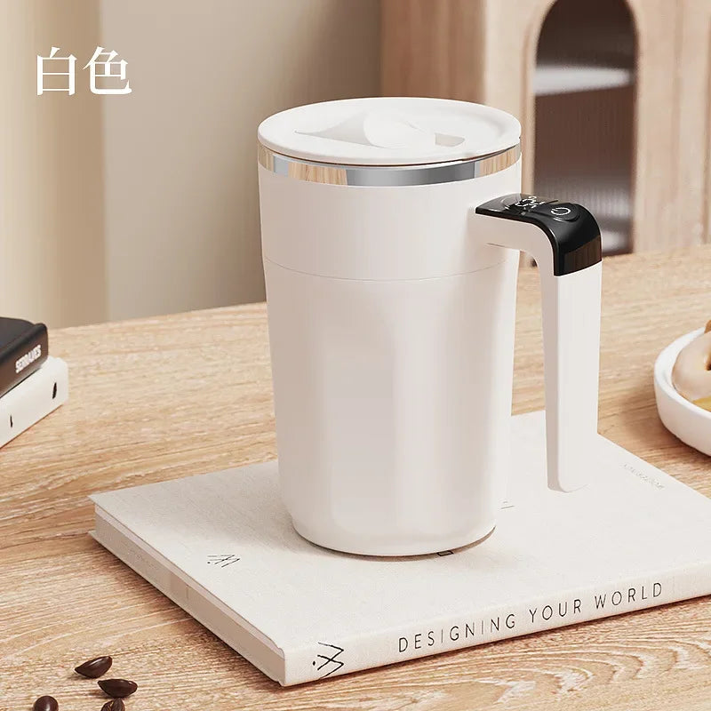 Stainless steel heating and cooling temperature control electric coffee stirring lazy portable automatic rotating cup