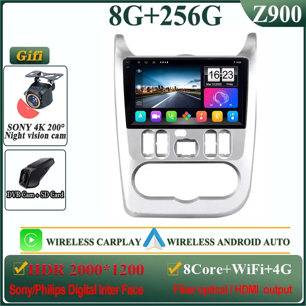 Android 12 For Renault Logan 1 Sandero 2009 - 2015 For Lada Largus Lergus 2012-2020 for Dacia Duster 2010-2017 Multimedia Screen