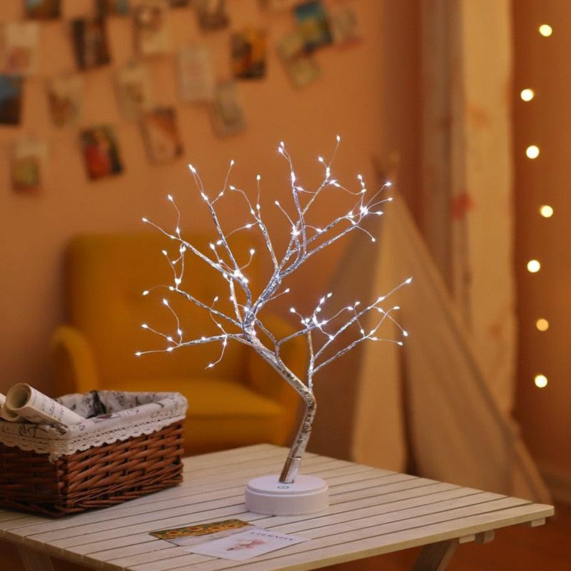 Fairy Tree Table Lamp Battery/USB Copper Wire LED Fire Mini Decorative Desk Night Light Home Bedroom Gifts Christmas Decoration - DDD.MARKET