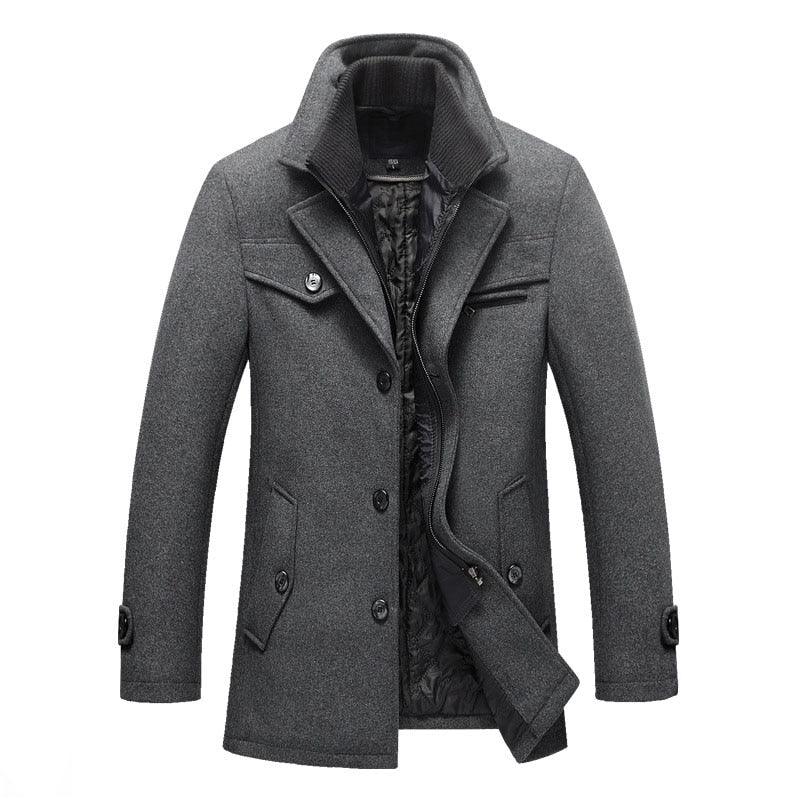 New Winter Wool Coat Slim Fit Jackets Mens Casual Warm Outerwear Jacket and coat Men Pea Coat Size M-4XL DROP SHIPPING - DDD.MARKET