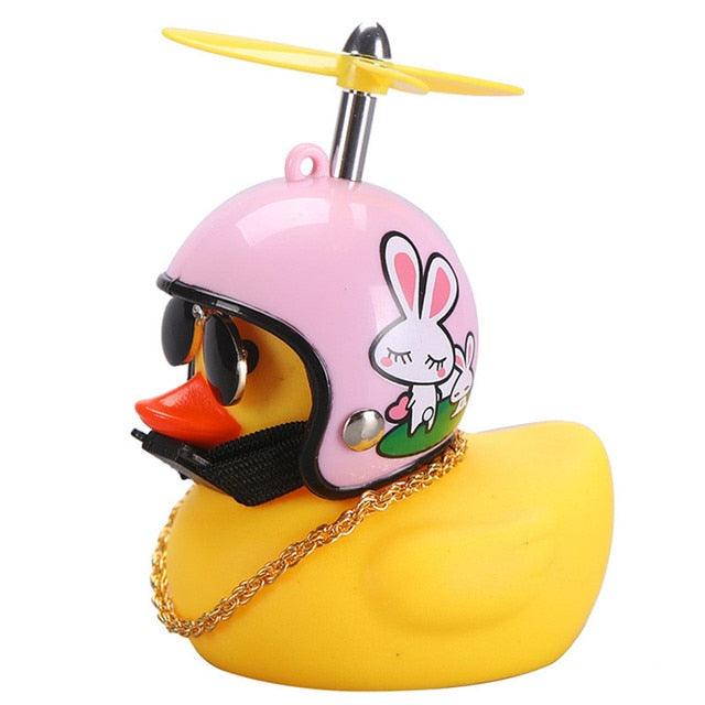 Car Cute Little Yellow Duck With Helmet Propeller Wind-breaking Wave-breaking Duck Auto Internal Decoration Without Lights Toys - DDD.MARKET