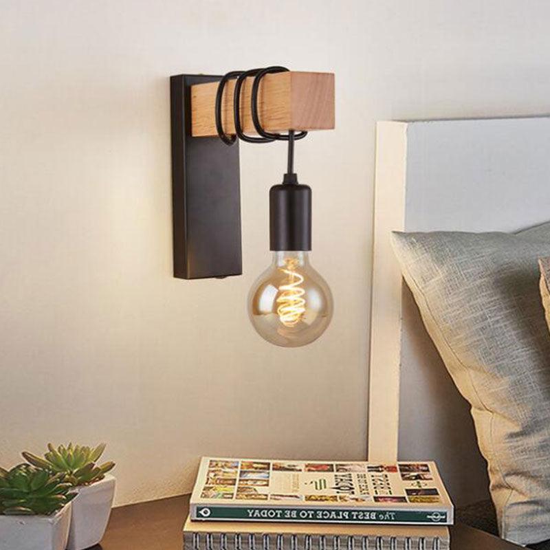 Modern Minimalist Indoor Wall Light Wood Wall Lamp E27 Lamp Home Sconce Lights Lighting Outdoor Decor Stair Light - DDD.MARKET