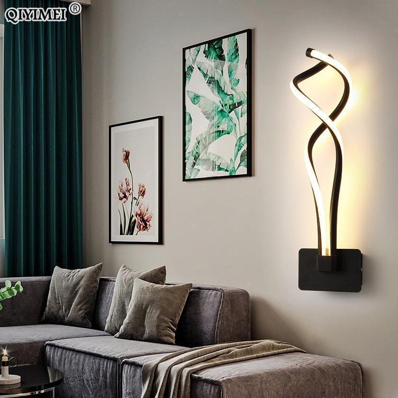 Modern Minimalist Wall Lamps Living Room Bedroom Bedside Luster AC90V-260V LED Indoor black white Lamp Aisle Lighting decoration - DDD.MARKET