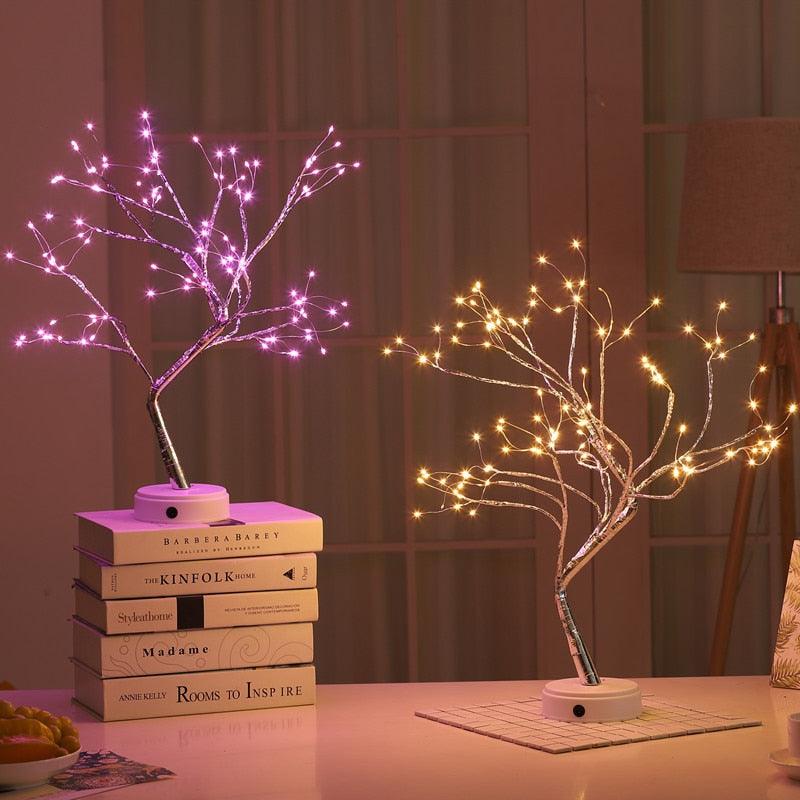 Fairy Tree Table Lamp Battery/USB Copper Wire LED Fire Mini Decorative Desk Night Light Home Bedroom Gifts Christmas Decoration - DDD.MARKET