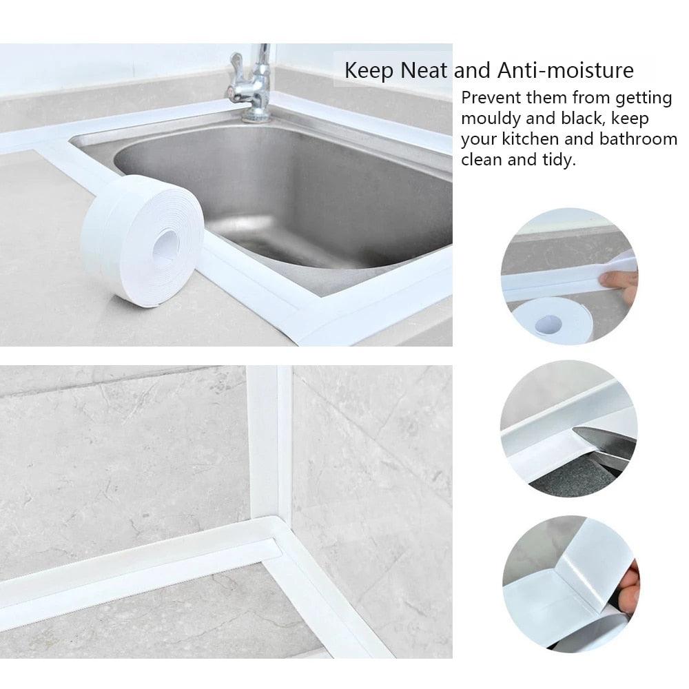 2021 Bathroom Shower Sink Bath Sealing Strip Tape White PVC Self adhesive Waterproof Wall Sticker for Bathroom Kitchen - DDD.MARKET