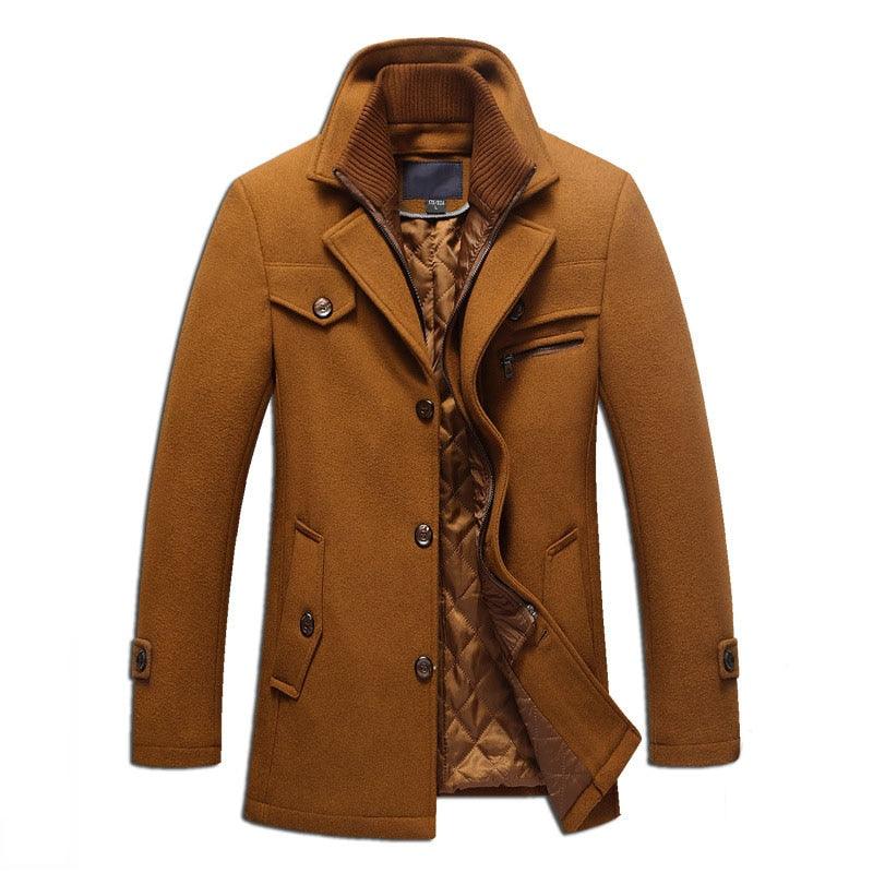 New Winter Wool Coat Slim Fit Jackets Mens Casual Warm Outerwear Jacket and coat Men Pea Coat Size M-4XL DROP SHIPPING - DDD.MARKET