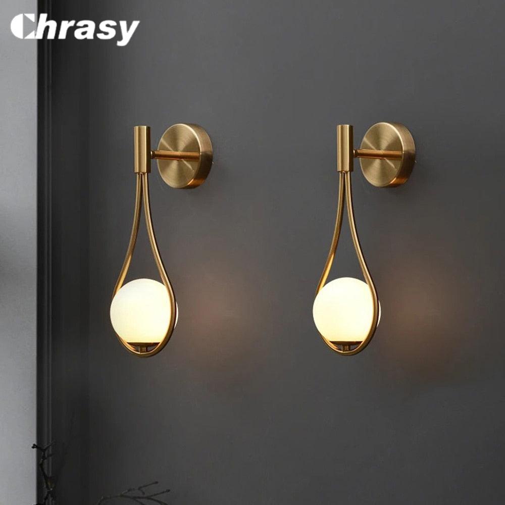 Interior Led Wall Light Luxury Living Room Modern Decoration Bedroom Decorative Lights Metal Glass Led Wall Lamps Night Light - DDD.MARKET