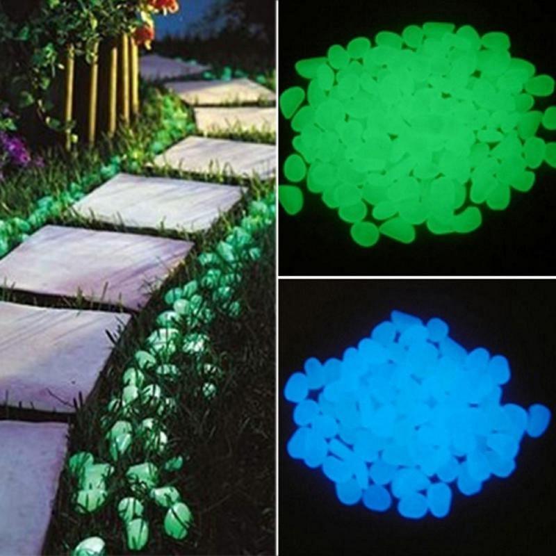 25/50pcs Glow in the Dark Garden Pebbles Glow Stones Rocks for Walkways Garden Path Patio Lawn Garden Yard Decor Luminous Stones - DDD.MARKET