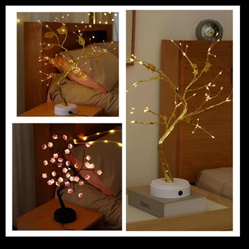 Fairy Tree Table Lamp Battery/USB Copper Wire LED Fire Mini Decorative Desk Night Light Home Bedroom Gifts Christmas Decoration - DDD.MARKET