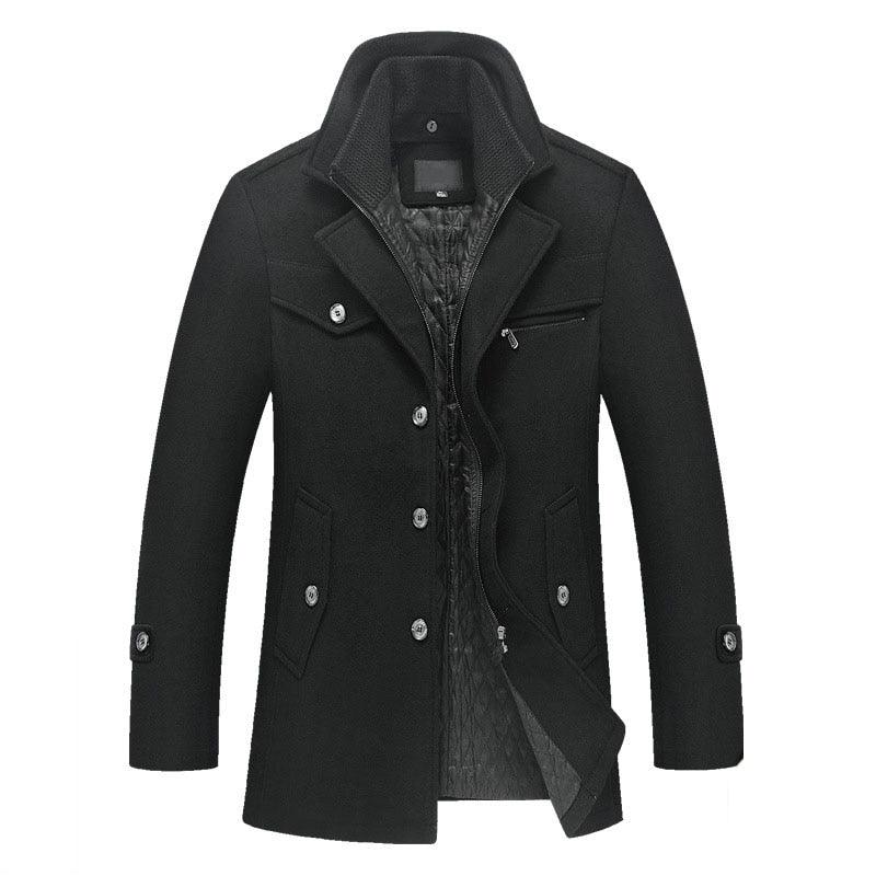 New Winter Wool Coat Slim Fit Jackets Mens Casual Warm Outerwear Jacket and coat Men Pea Coat Size M-4XL DROP SHIPPING - DDD.MARKET