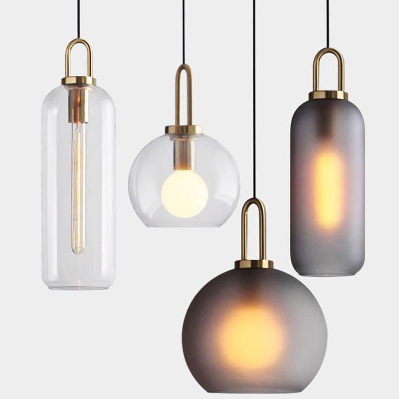 Nordic modern simple glass ball LED E27 pendant lights interior lighting lamps restaurant bedroom stair decoration hanging light - DDD.MARKET