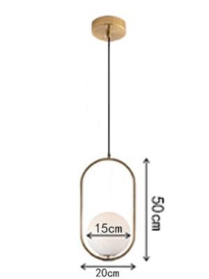 Nordic Glass Ball Pendant Lights Industriel Hanging Lamp luxury Gold Silver Brass art Kitchen hotel hoop decor Pendant Lamp - DDD.MARKET