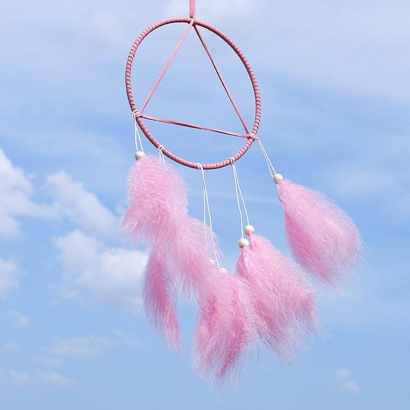 LED Lamp Flying Wind Chimes Lighting Dream Catcher Handmade Gifts Dreamcatcher Feather Pendant Romantic Creative Wall Hanging - DDD.MARKET