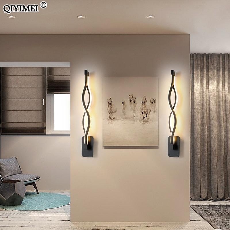 Modern Minimalist Wall Lamps Living Room Bedroom Bedside Luster AC90V-260V LED Indoor black white Lamp Aisle Lighting decoration - DDD.MARKET