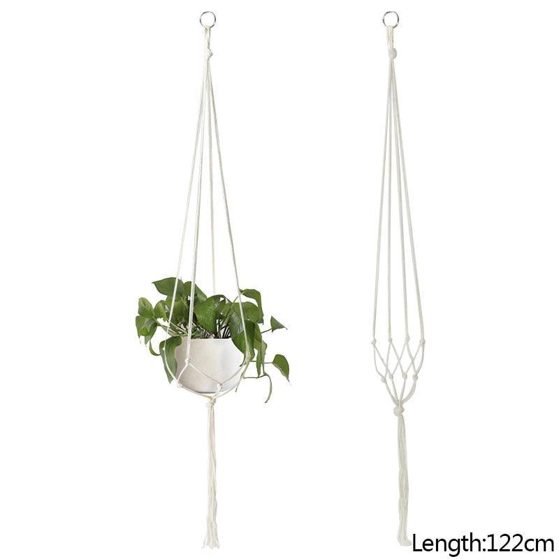 Macrame Handmade Plant Hanger Baskets Flower Pots Holder Balcony Hanging Decoration Knotted Lifting Rope Home Garden Supplies - DDD.MARKET